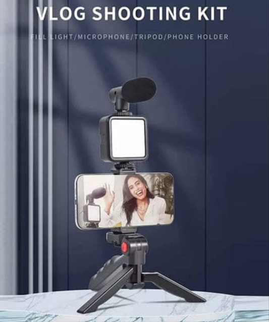 Tripod, Mic, Light Combo