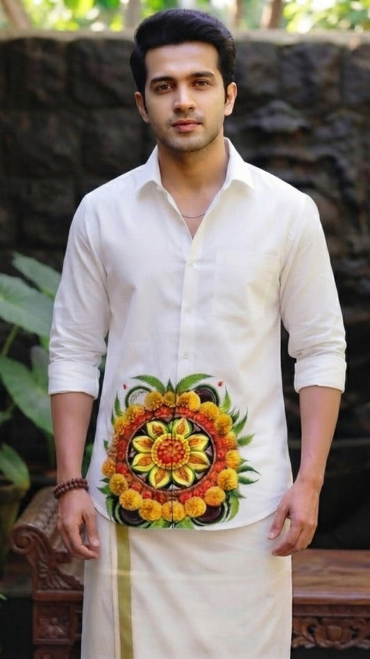 Pookkalam Onam Print Shirt