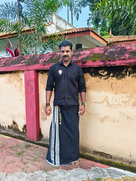 Ayyappa Printed Shirt and Mundu Combo