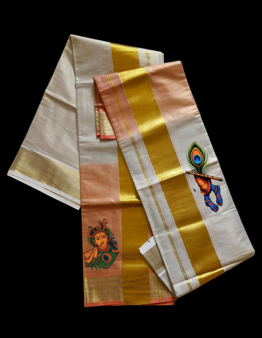 Double Colour Printed Set Mundu