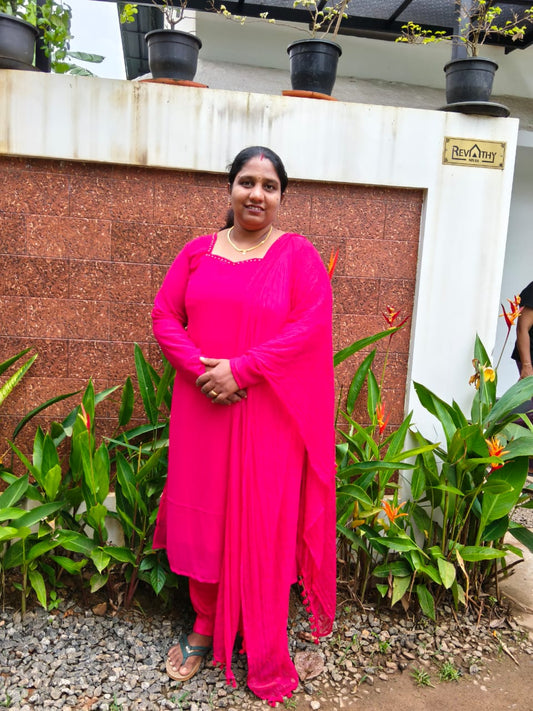 Zyara Georgette Rani Pink Kurti
