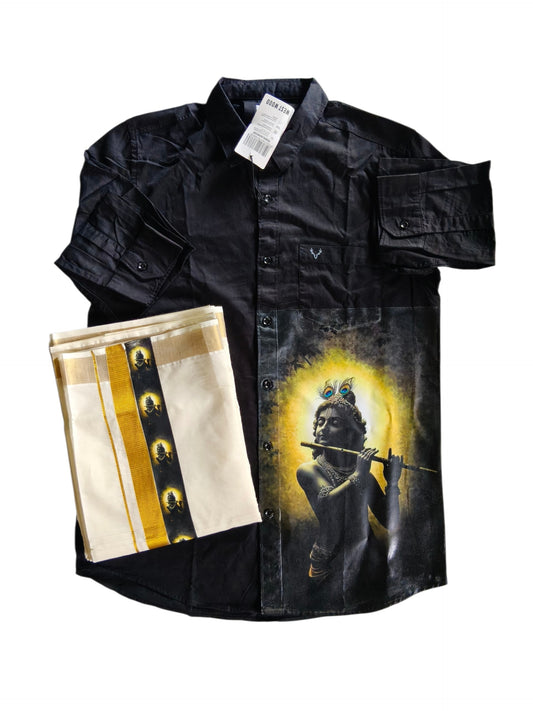 Krishna Printed Shirt and Dothi
