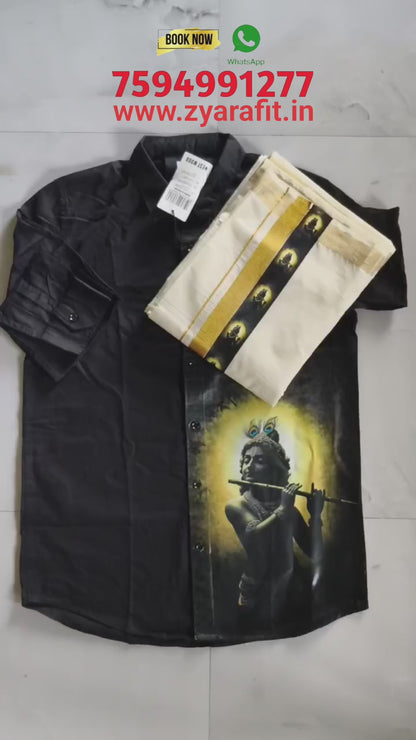 Krishna Printed Shirt and Dothi