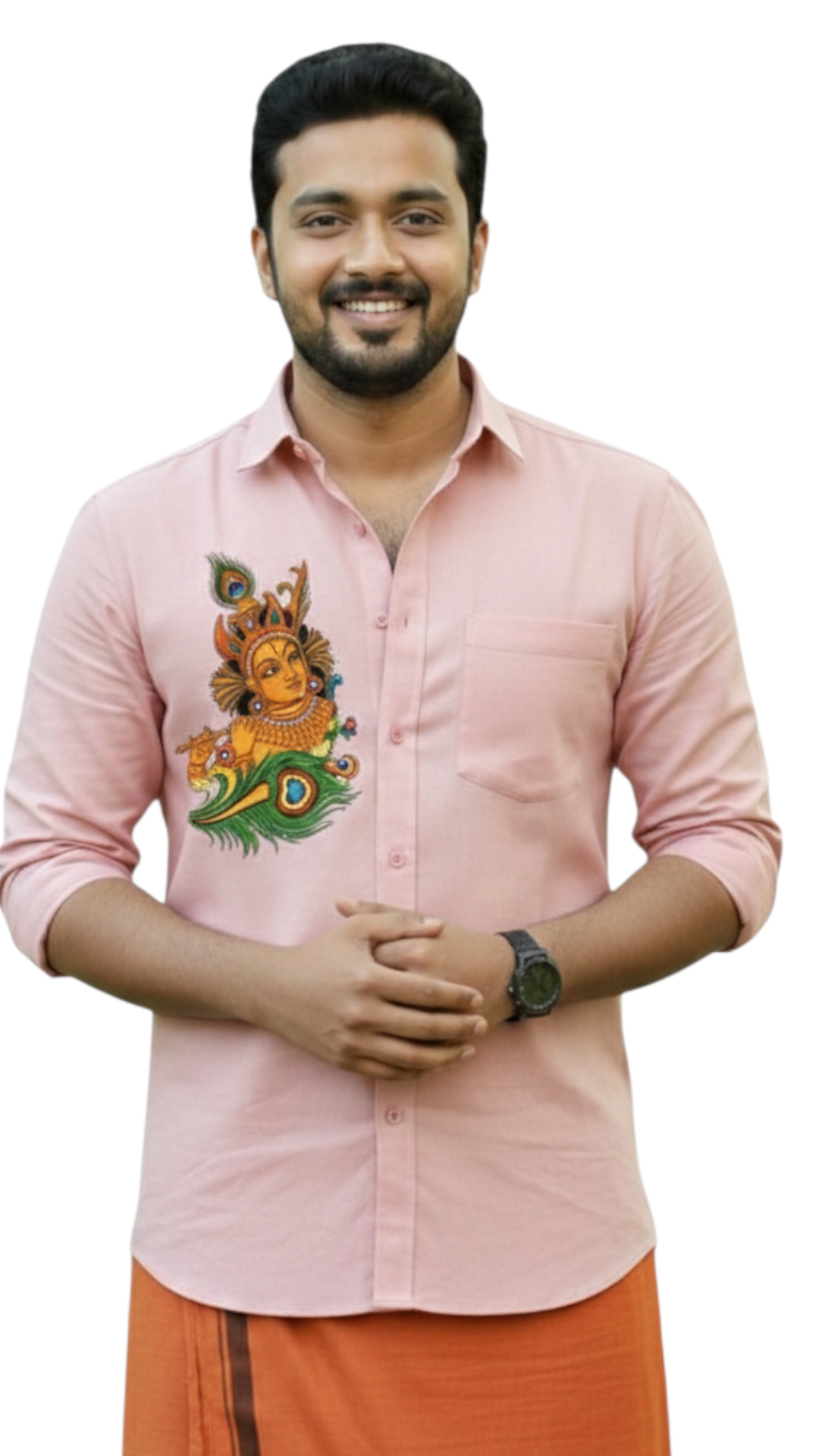 Krishna Mural Printed Cotton Shirts