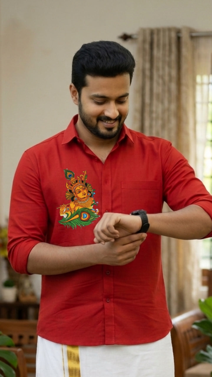 Krishna Mural Printed Shirts