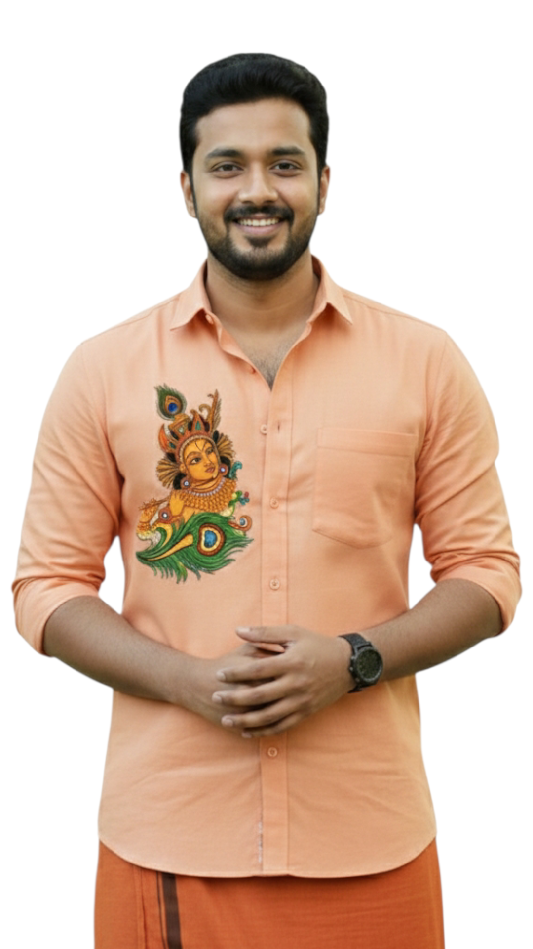 Krishna Mural Printed Cotton Shirts