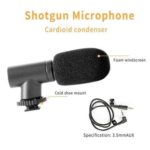 Tripod, Mic, Light Combo