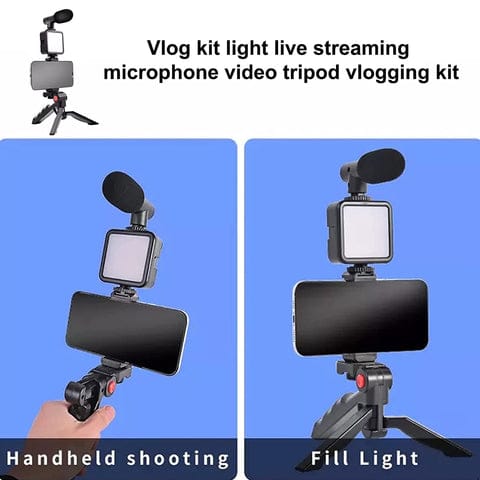 Tripod, Mic, Light Combo