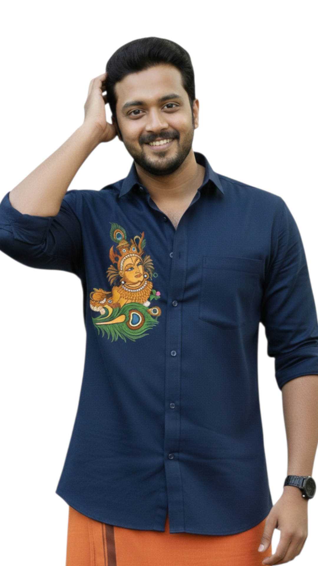 Krishna Mural Printed Cotton Shirts