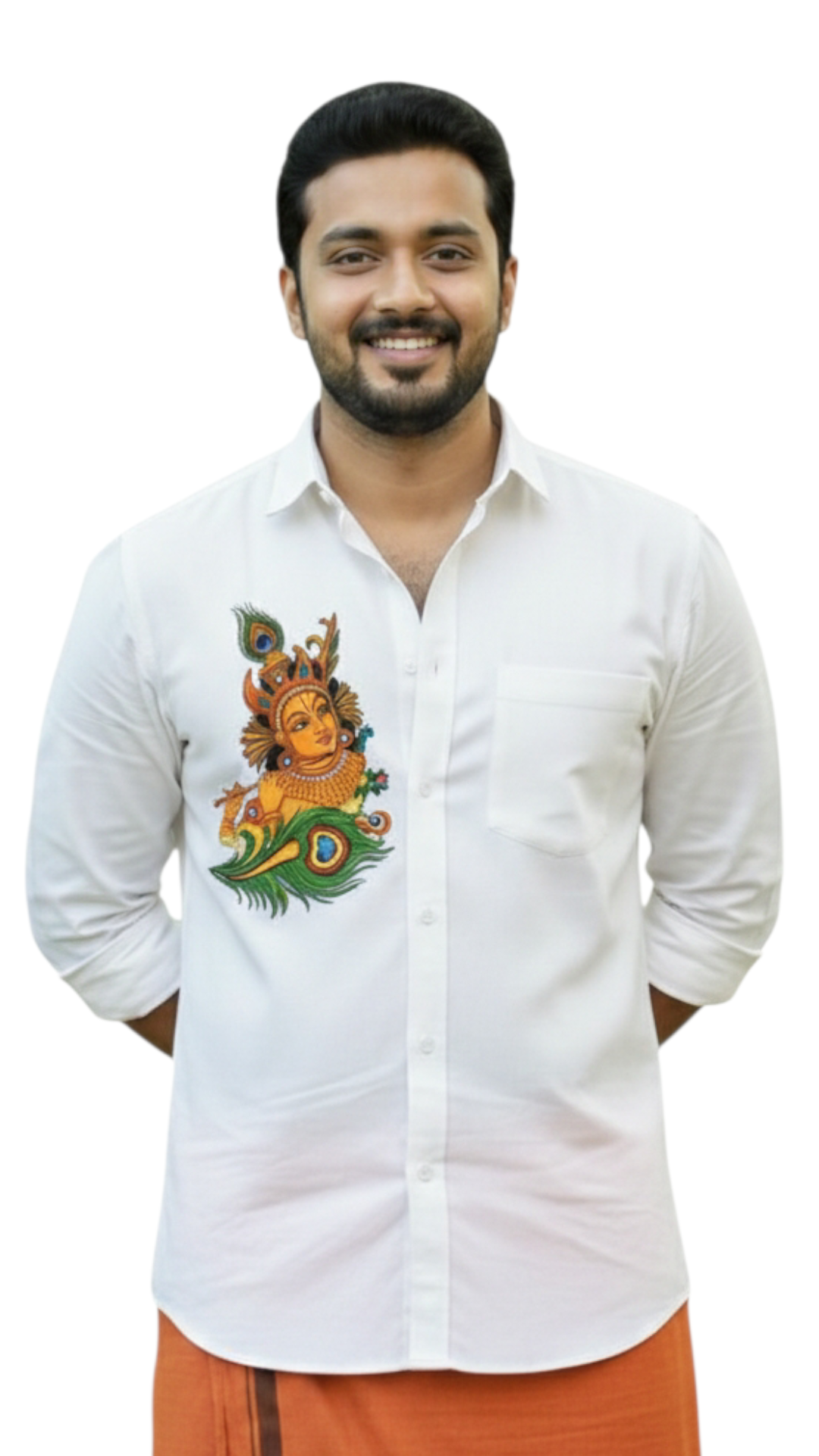 Krishna Mural Printed Cotton Shirts