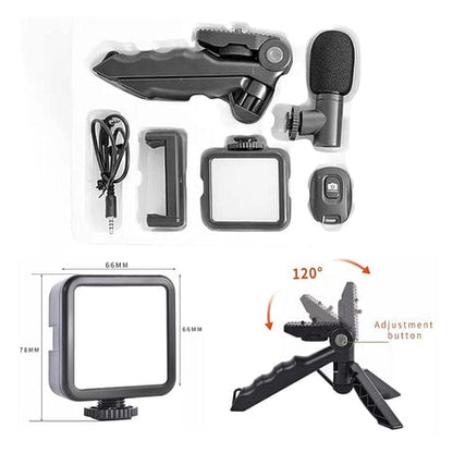 Tripod, Mic, Light Combo