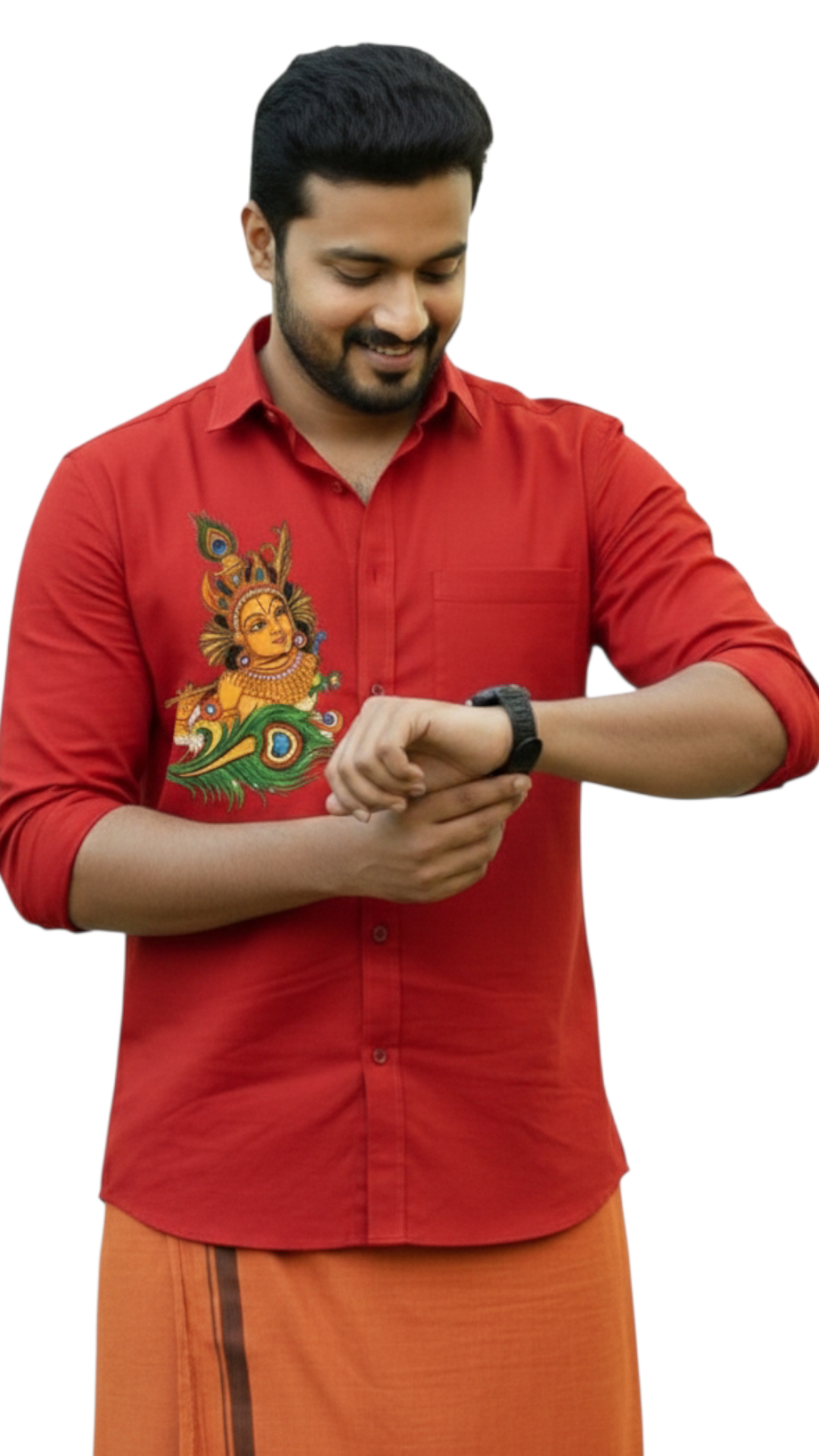 Krishna Mural Printed Cotton Shirts