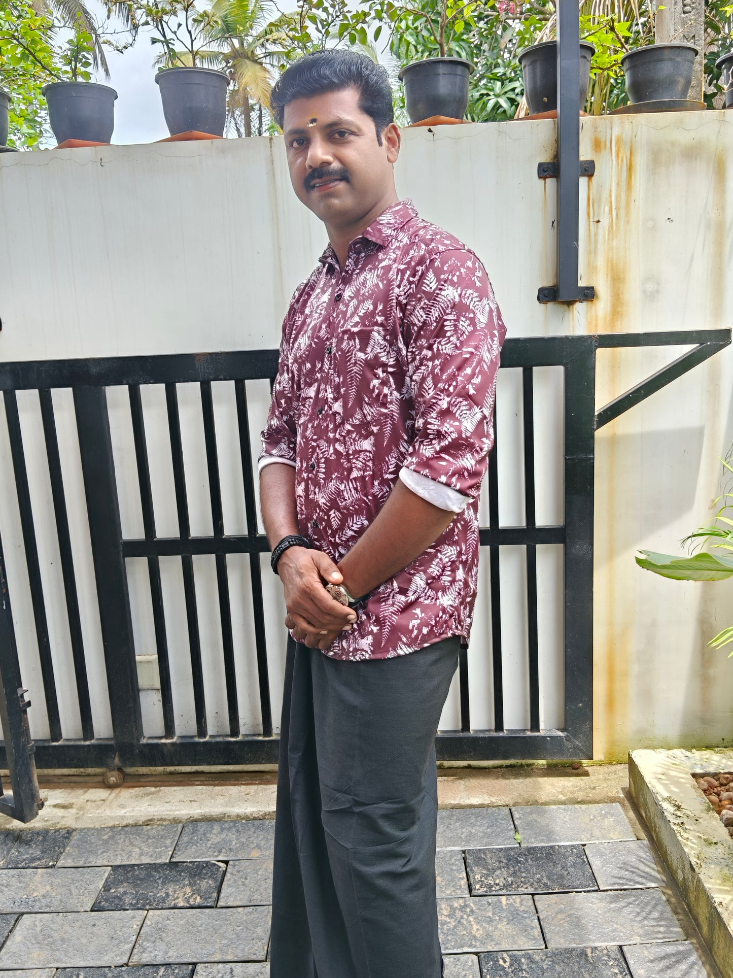 Digital Printed Shirt + Kathakali Print Black Mundu (Combo)