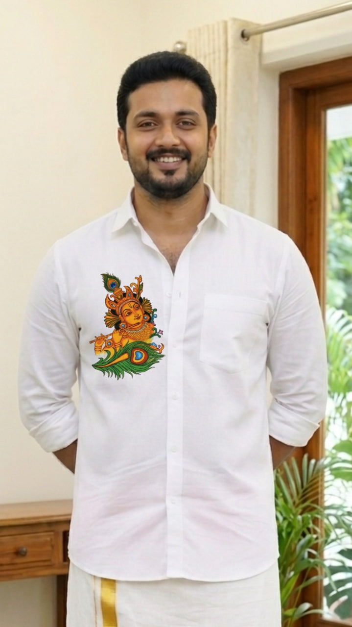 Krishna Mural Printed Shirts