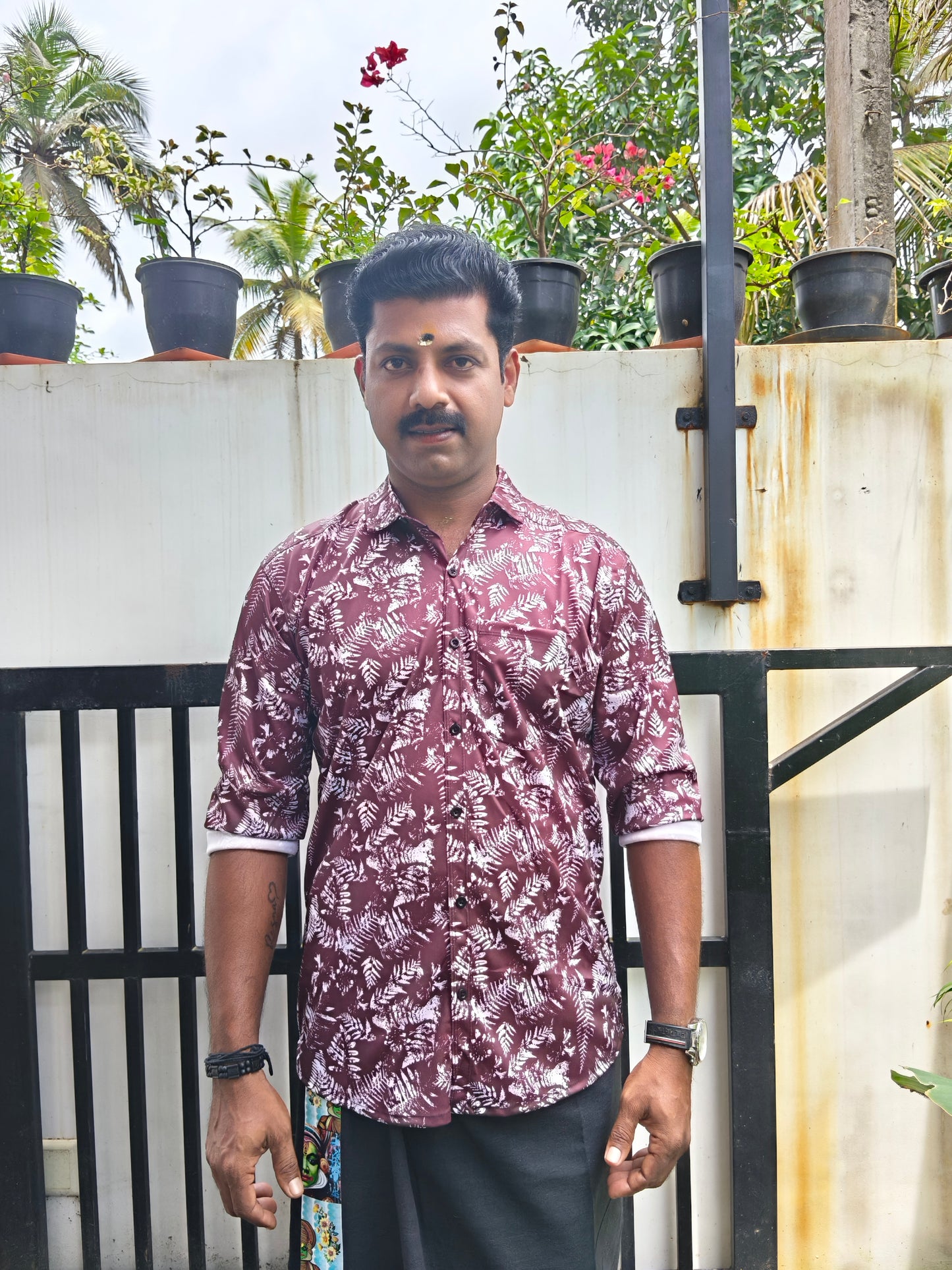 Digital Printed Shirt + Kathakali Print Black Mundu (Combo)