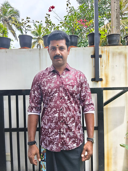 Digital Printed Shirt + Kathakali Print Black Mundu (Combo)