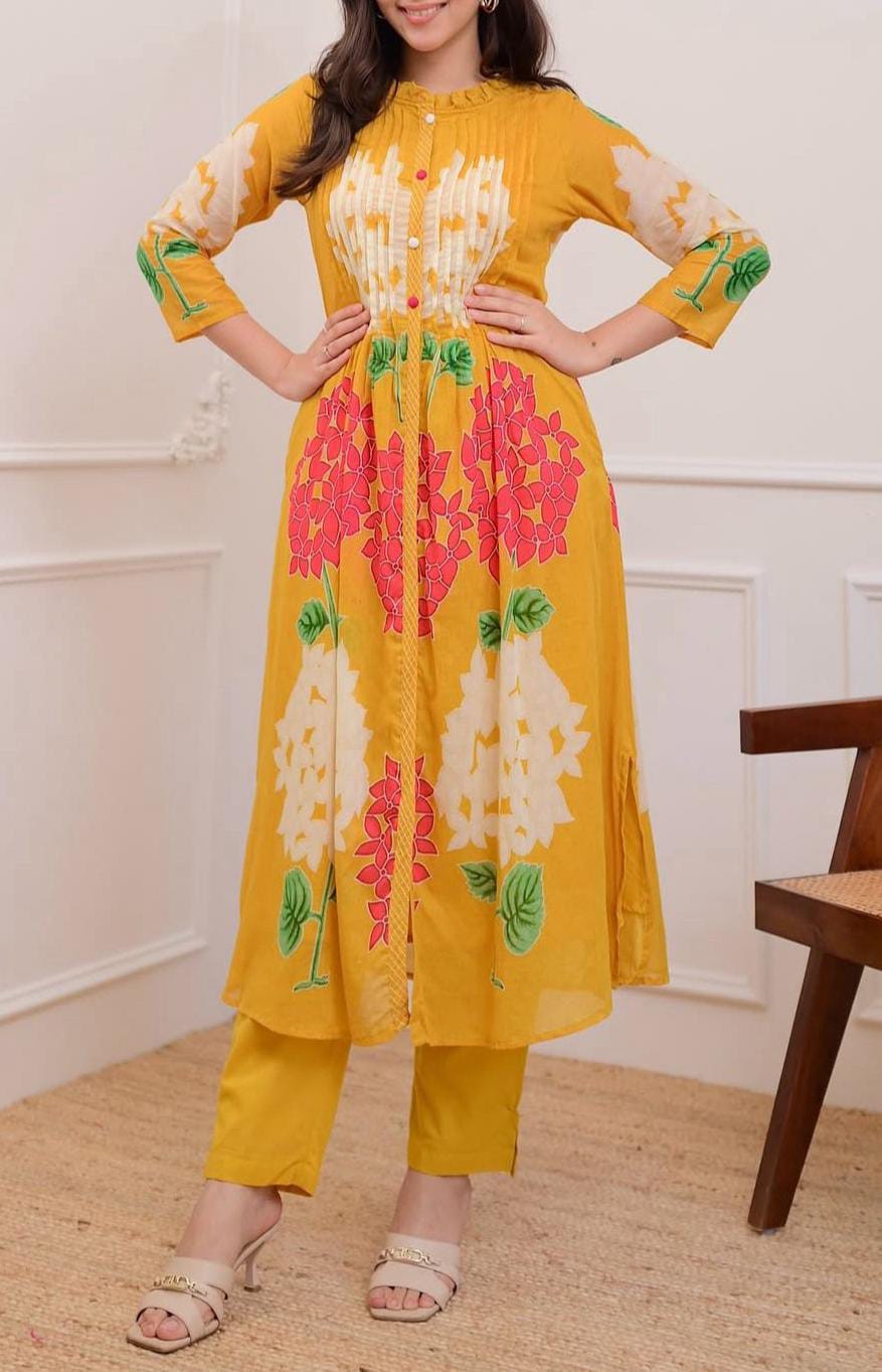 Zyara Mul Cotton Kurti with Bottom